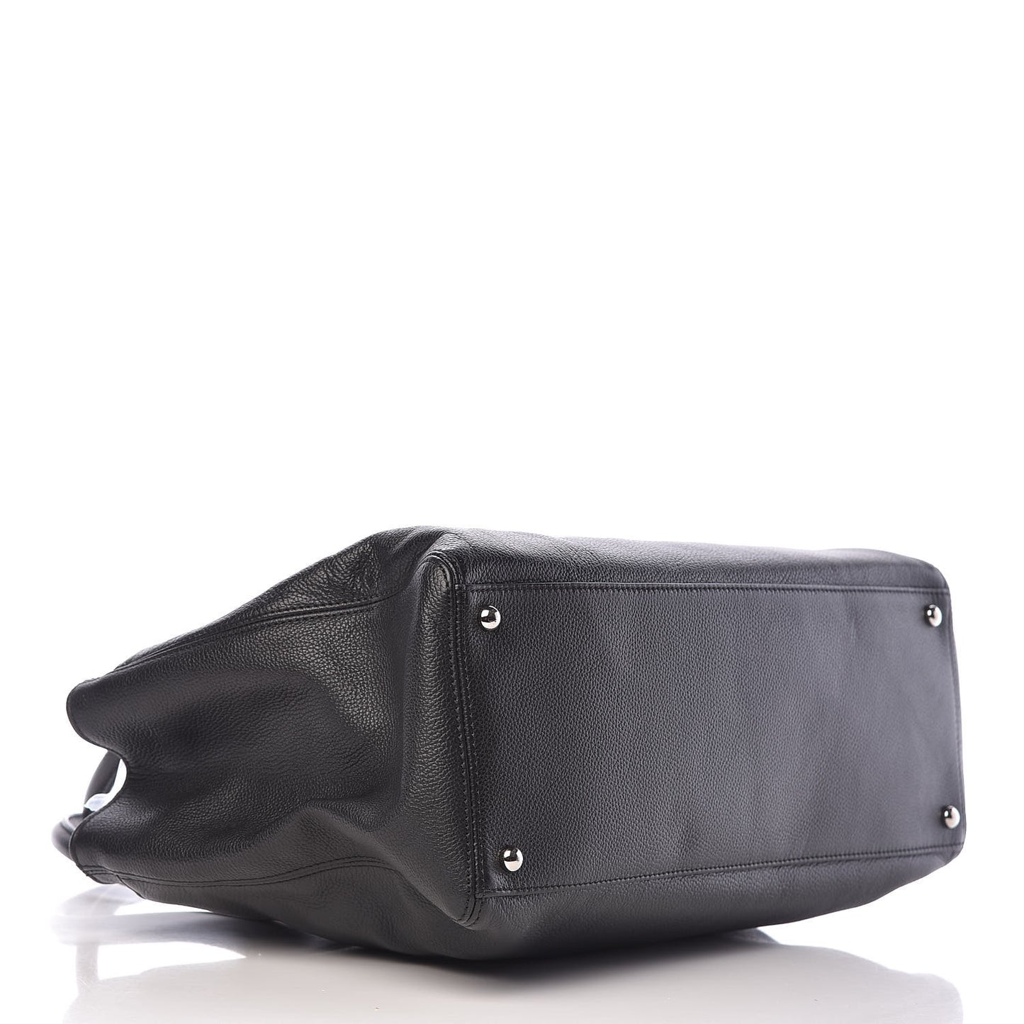 Calfskin Cerf Executive Shopper Tote Black