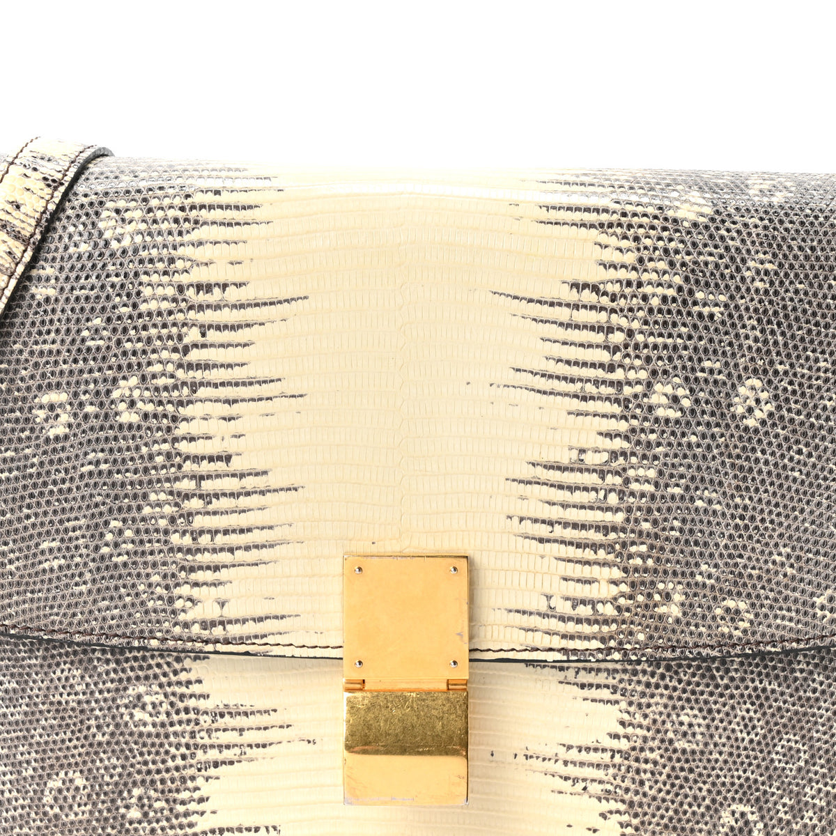 Celine Lizard Medium Classic Box Flap Bag Natural 7 of 9