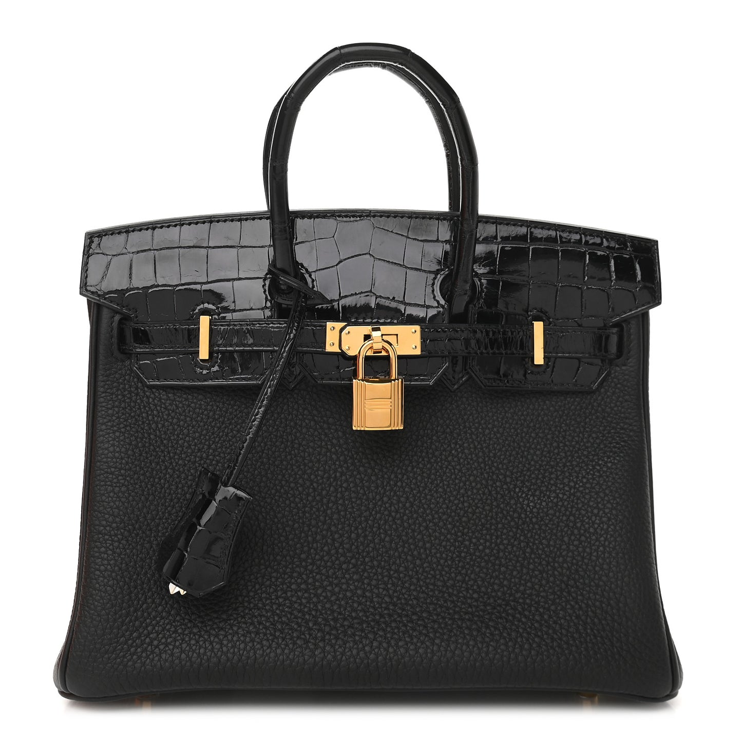 Togo Shiny Niloticus Crocodile Birkin Touch 25 Black