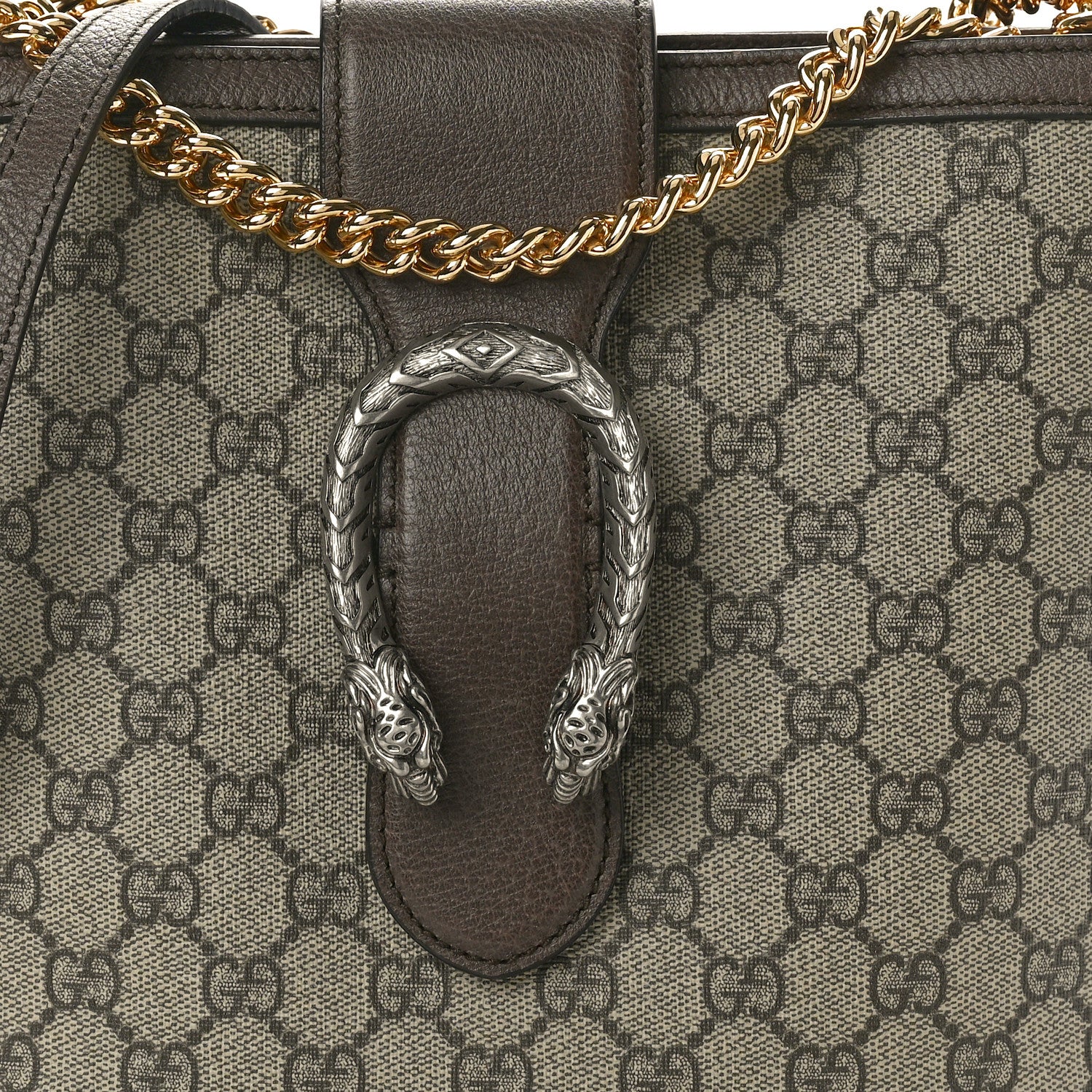 Gucci GG Supreme Monogram Medium Dionysus Bucket Bag Beige New Acero 8 of 10