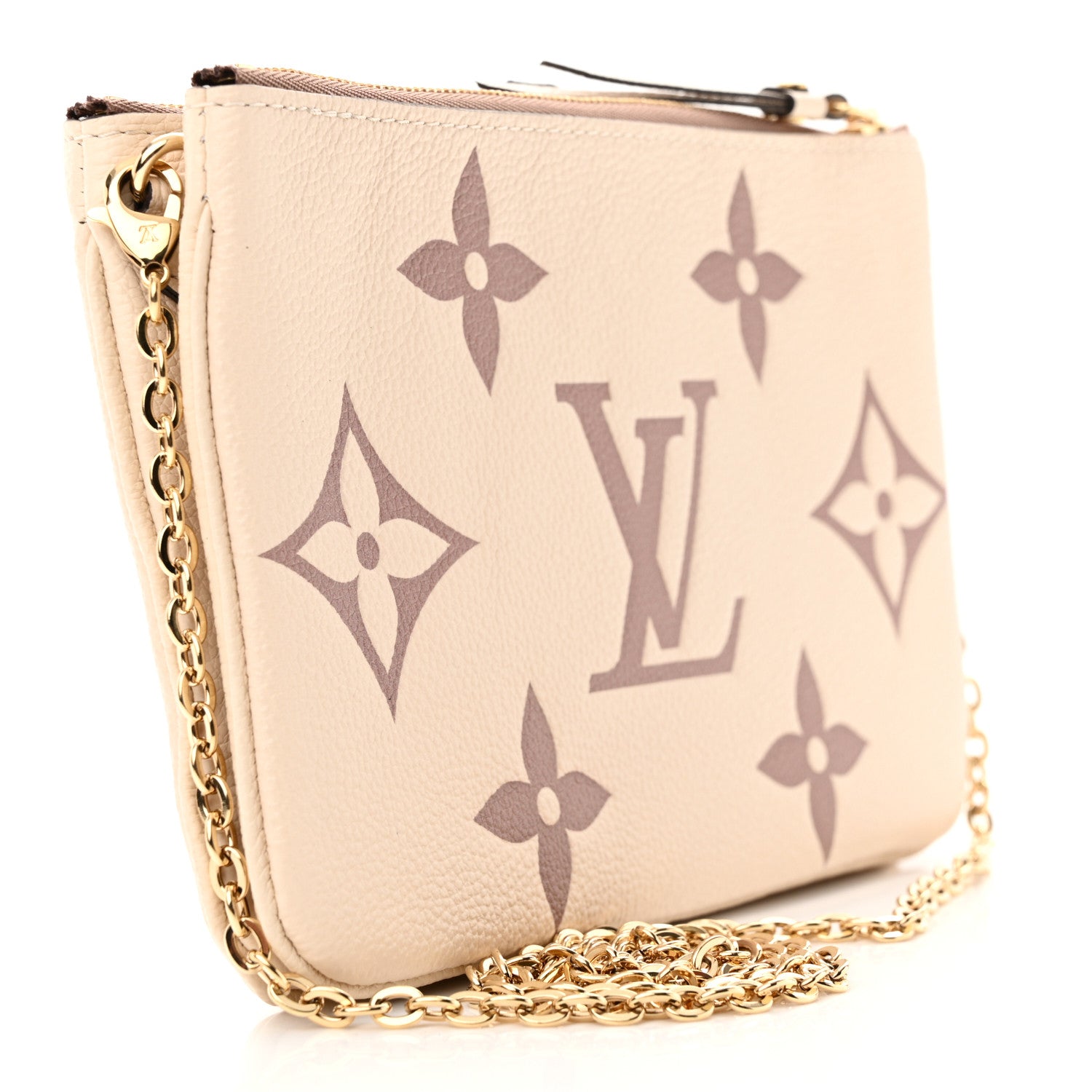 Louis Vuitton Empreinte Monogram Giant Double Zip Pochette Creme Bois de Rose 3 of 11
