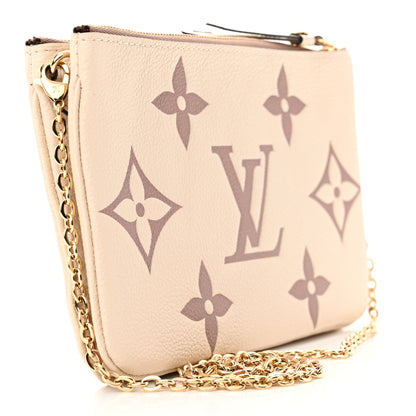 Louis Vuitton Empreinte Monogram Giant Double Zip Pochette Creme Bois de Rose 3 of 11