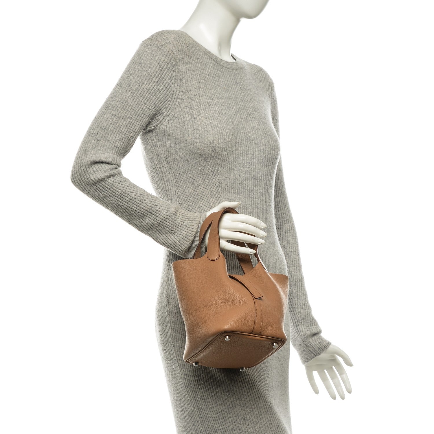 Hermes Taurillon Clemence Picotin 18 PM Biscuit 2 of 10