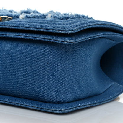 Chanel Denim Pleated Medium Boy Flap Light Blue 10 of 10
