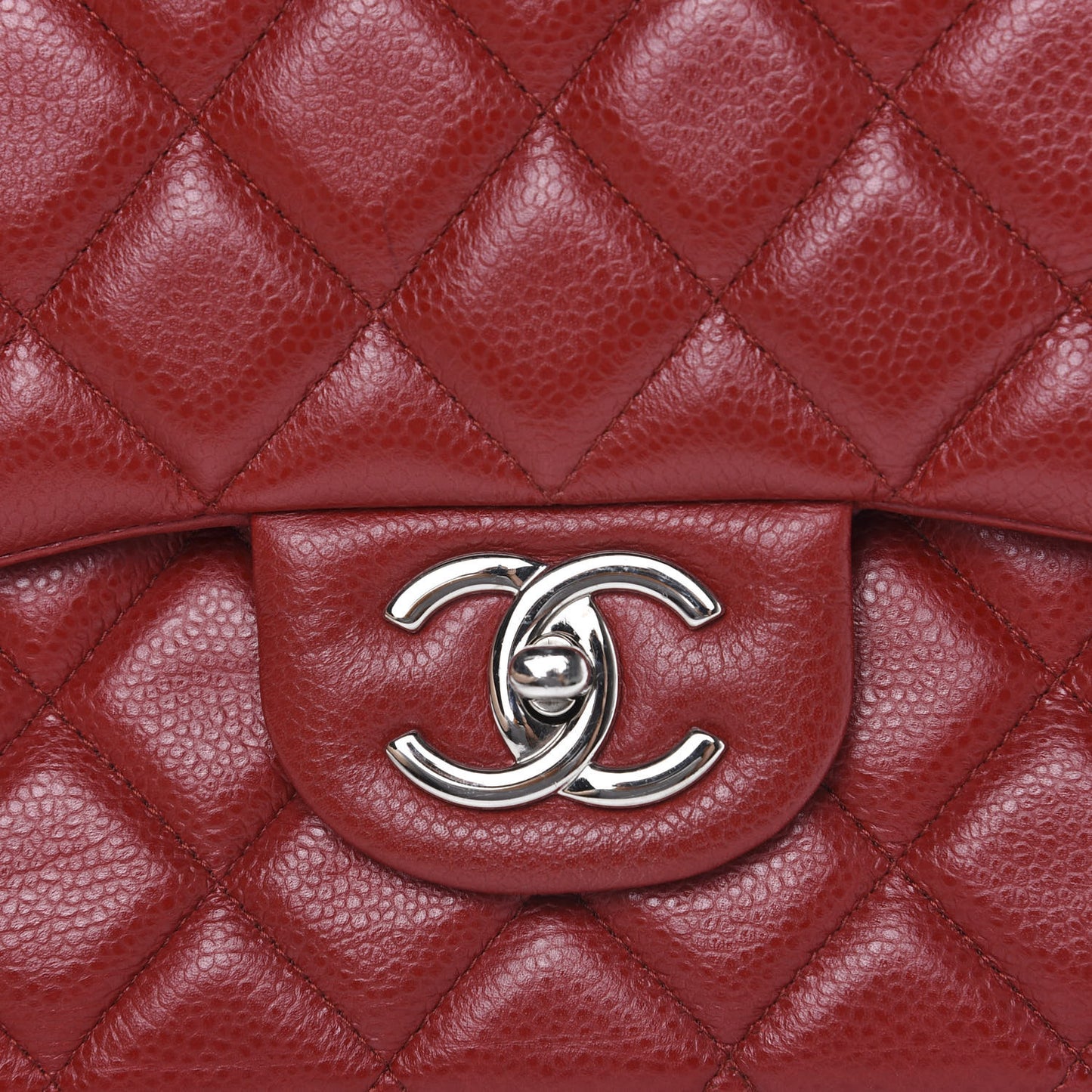 Caviar Quilted Maxi Double Flap Red
