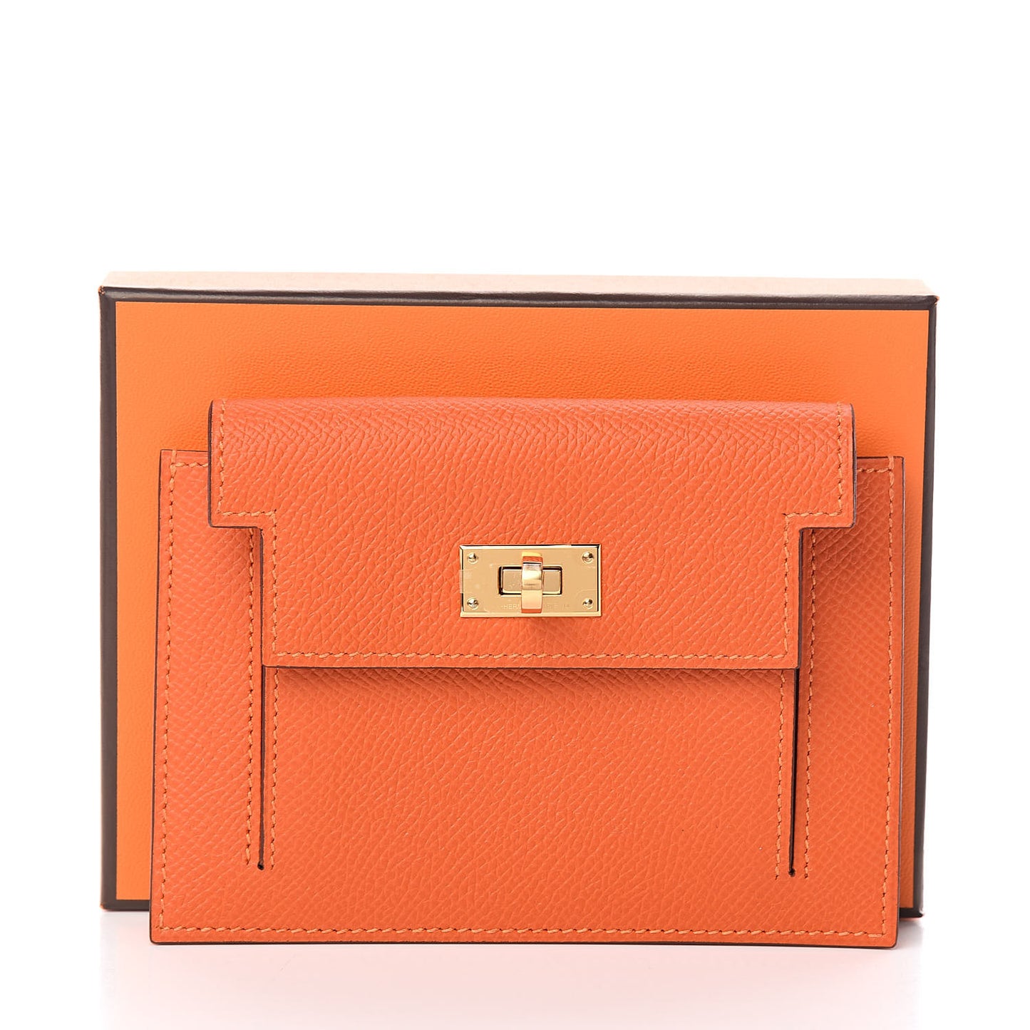 Epsom Kelly Pocket Compact Wallet Feu