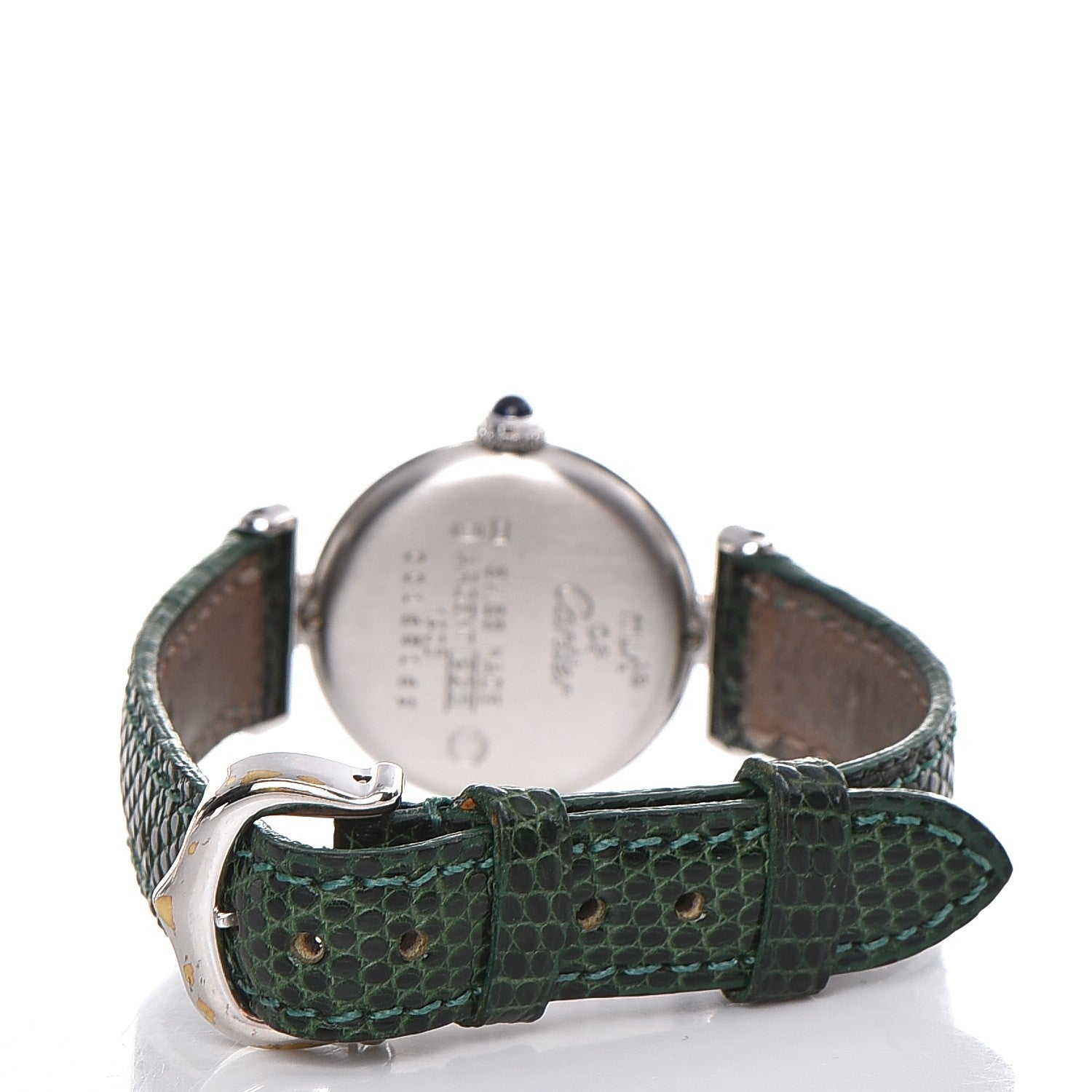 Cartier Sterling Silver Lizard 24mm Must de Quartz Watch Green 3 of 7