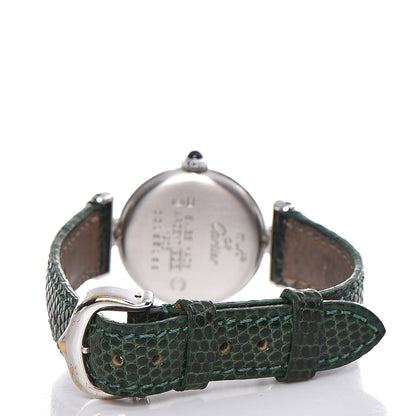 Cartier Sterling Silver Lizard 24mm Must de Quartz Watch Green 3 of 7