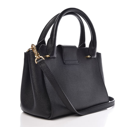 Burberry Soft Grain Calfskin Small Buckle Tote Black 4 of 9
