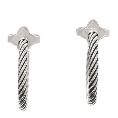 David Yurman Sterling Silver Sculpted Cable Hoop Earrings 1 of 5