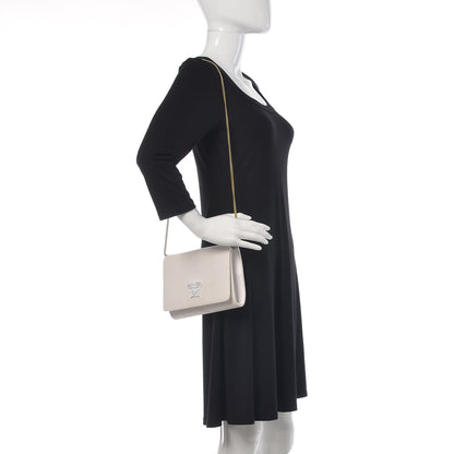 Versace Calfskin Palazzo Chain Evening Bag White 2 of 15
