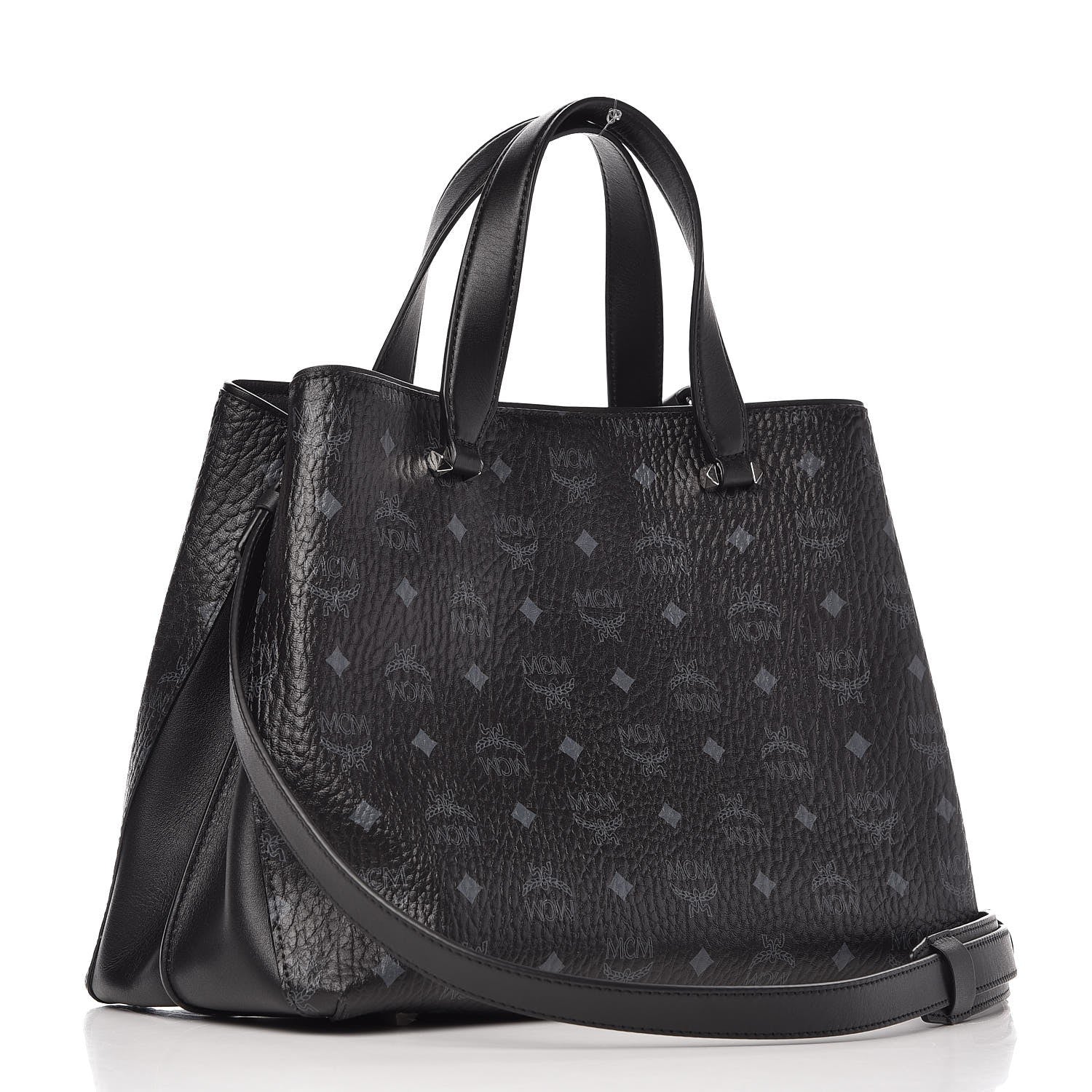 MCM Visetos Large Essential Tote Black 4 of 9