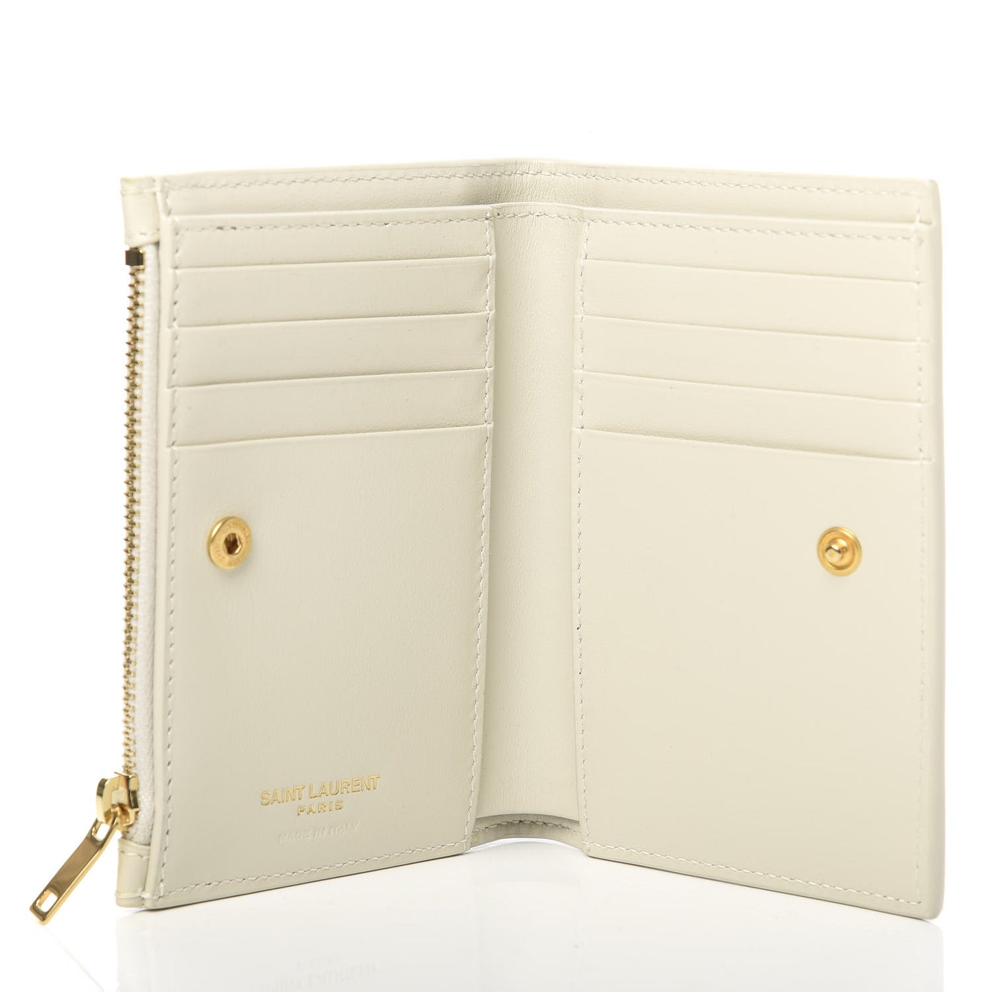 Calfskin Star Print Monogram Fragments Wallet White