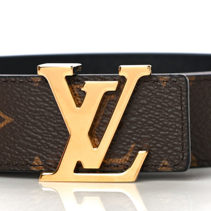 Louis Vuitton Calfskin Monogram 30mm LV Initiales Reversible Belt 80 32 Black 2 of 9