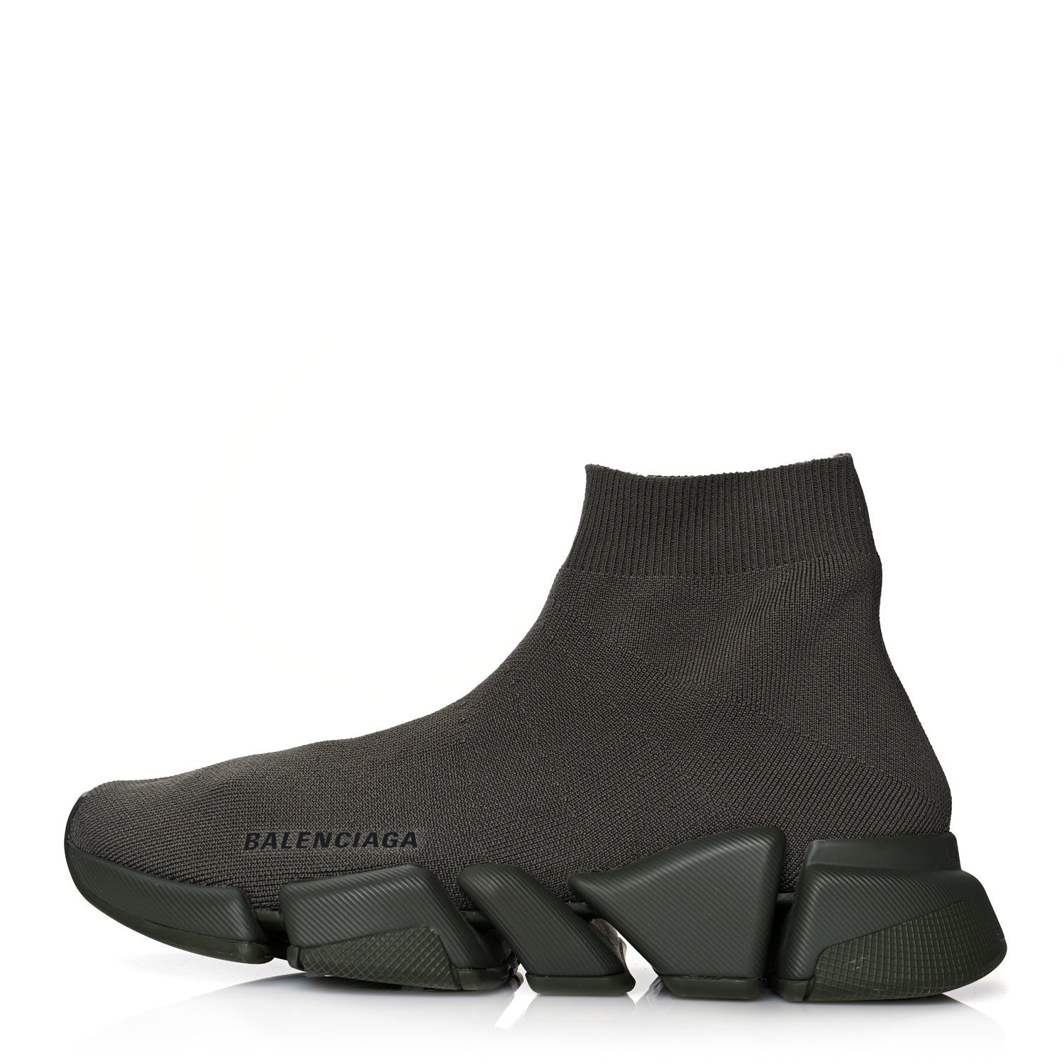 Balenciaga Technical 3D Recycled Knit Womens Speed 2.0 Sneakers 38 Monocolor Dark Kaki 1 of 7