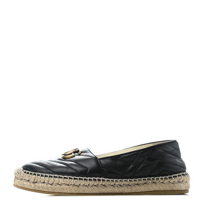 Gucci Nappa Matelasse GG Marmont Espadrilles 38.5 Black 1 of 6