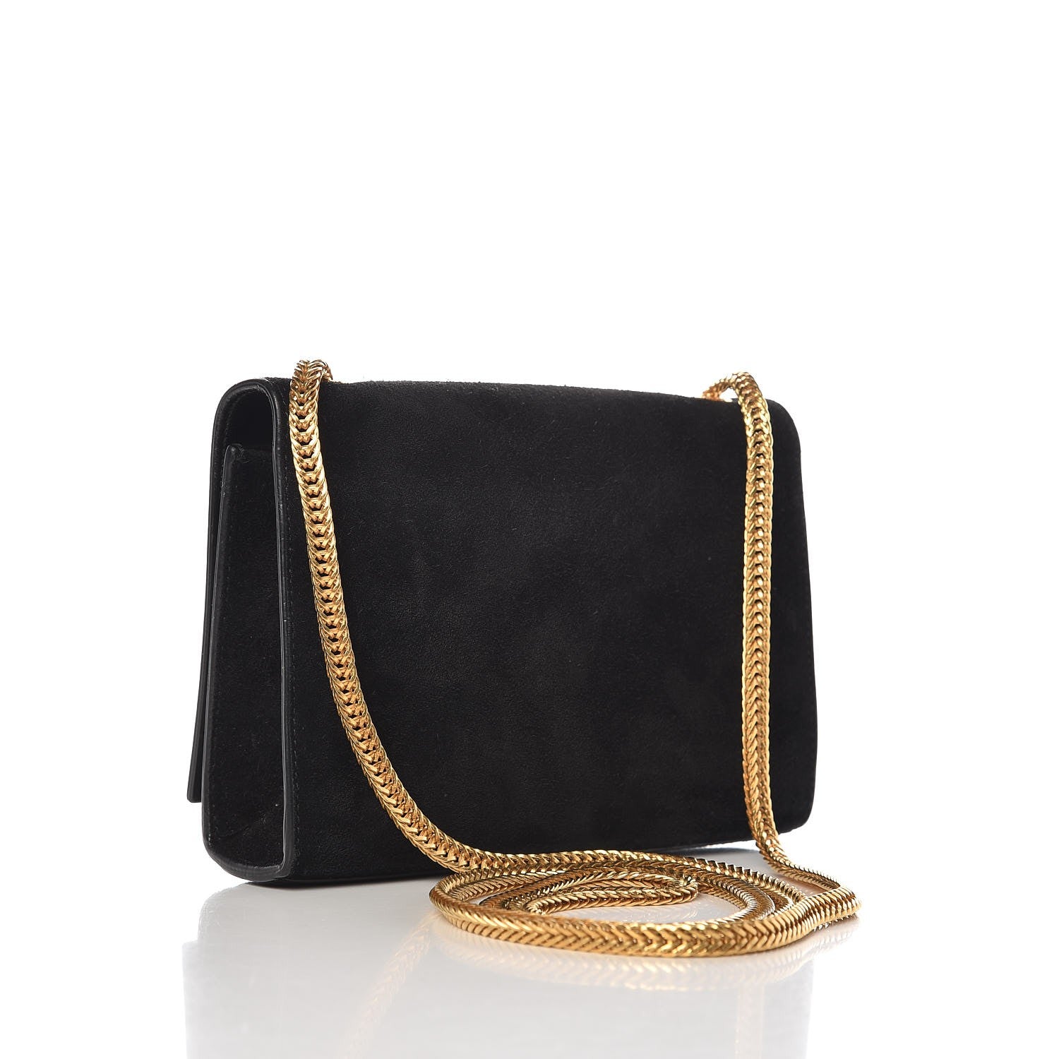 Saint Laurent Suede Small Classic Monogram Kate Tassel Satchel Black 3 of 6