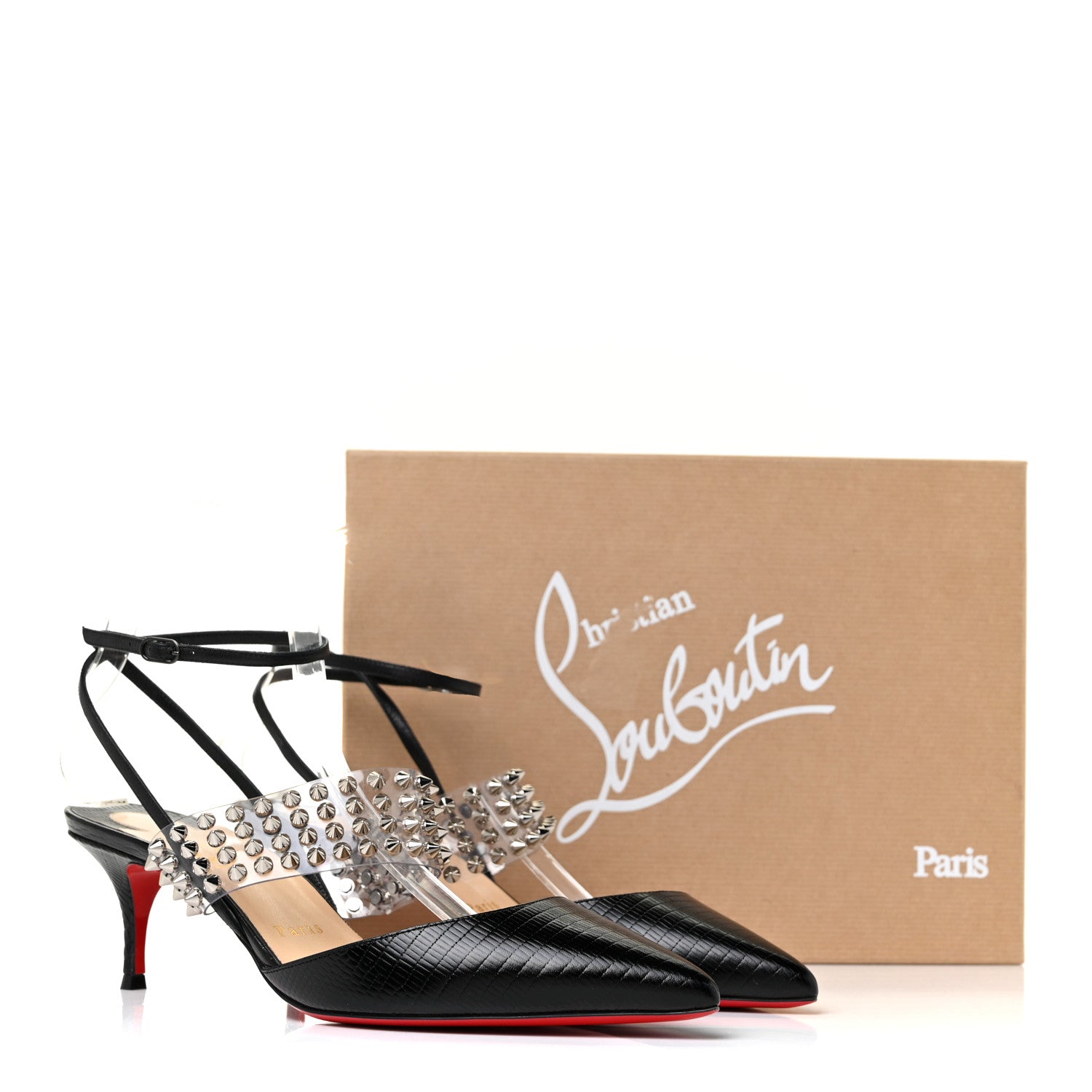 Christian Louboutin Nappa PVC Levita 55 Pumps 39.5 Black 10 of 10