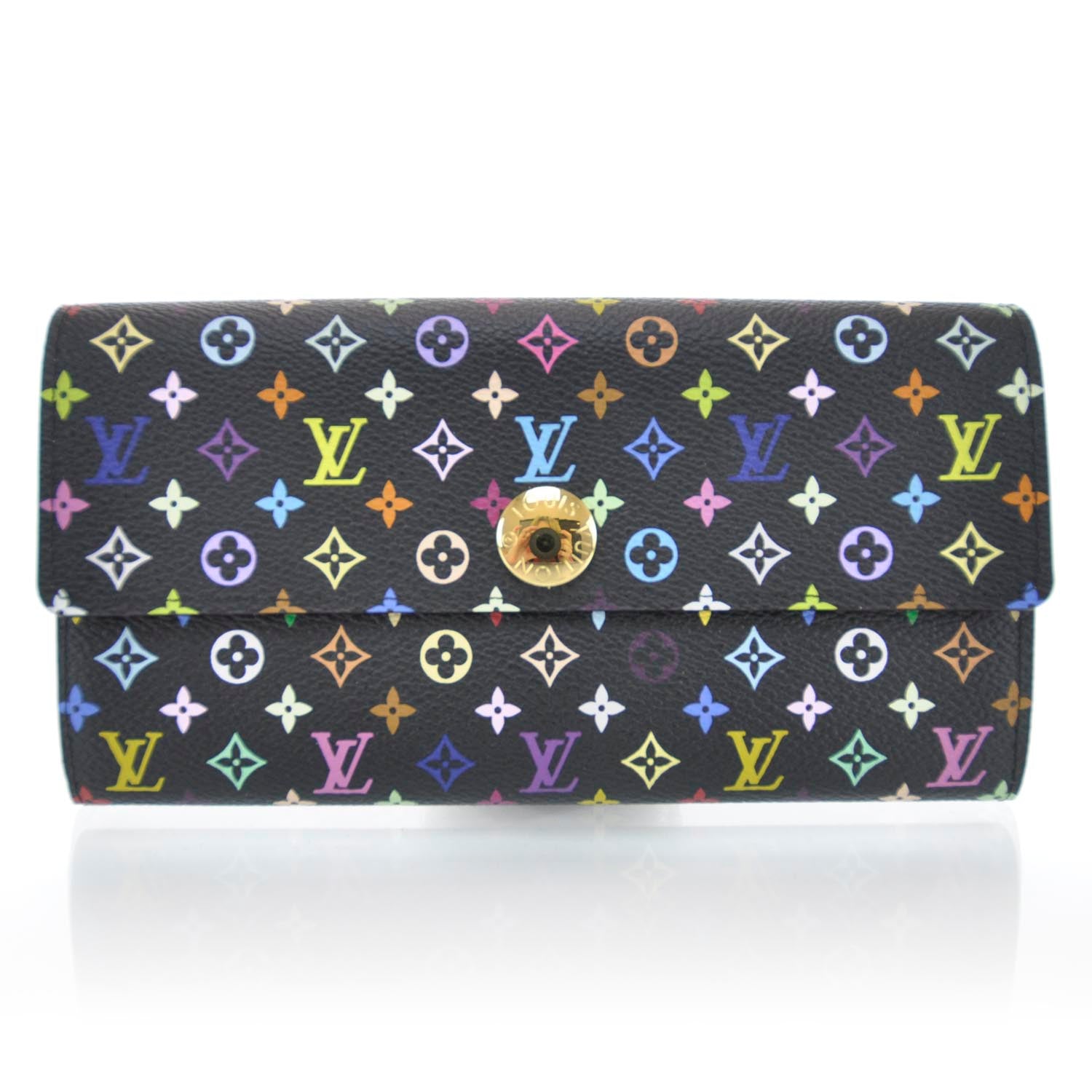 Louis Vuitton Monogram Multicolor Sarah Wallet Black 1 of 8