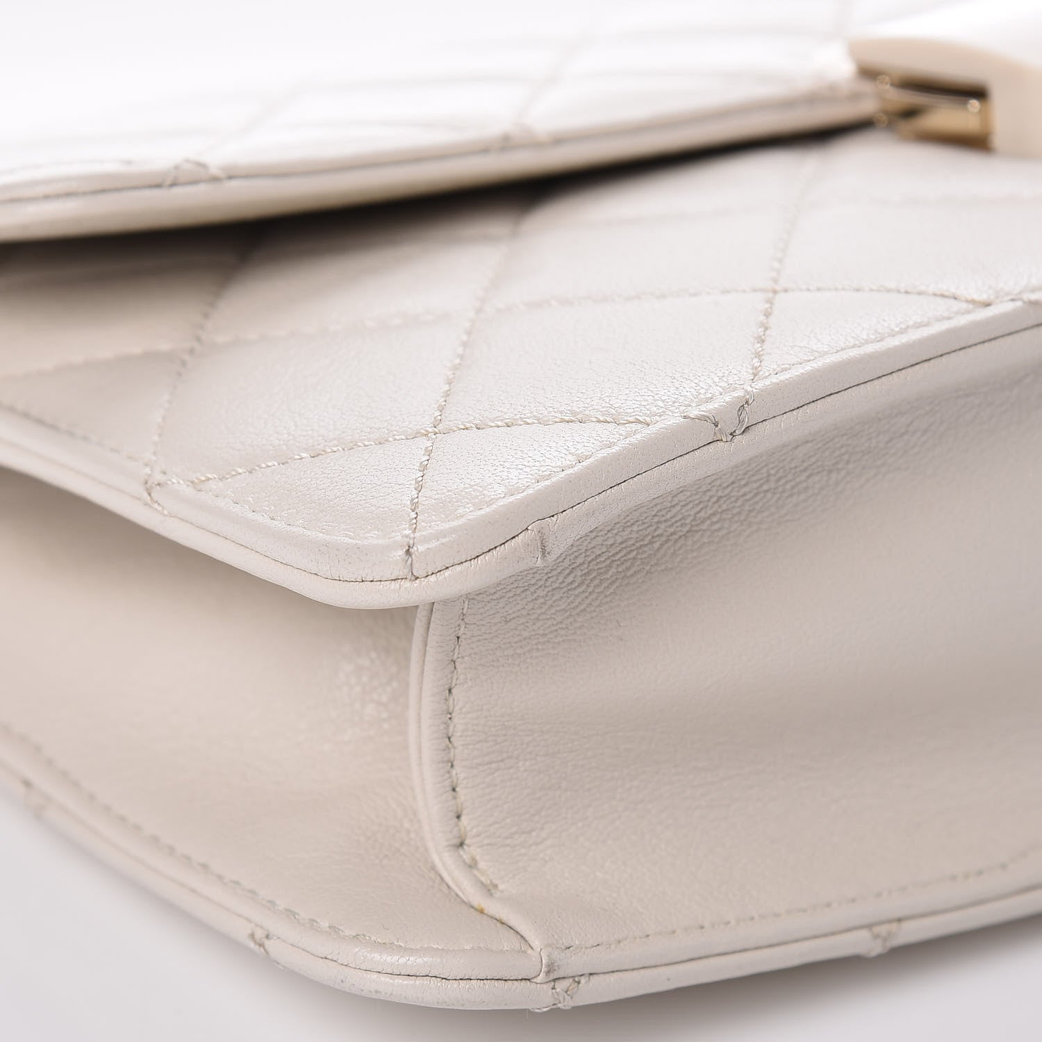 Chanel Sheepskin Quilted Small Beauty Lock Flap White 8 of 11