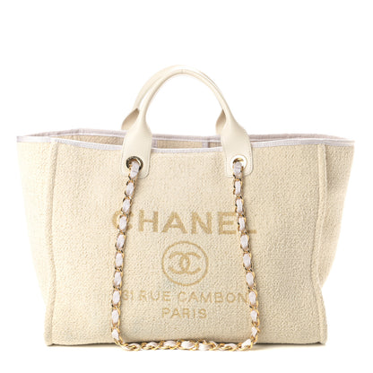 Chanel Lurex Boucle Medium Deauville Tote White 1 of 10
