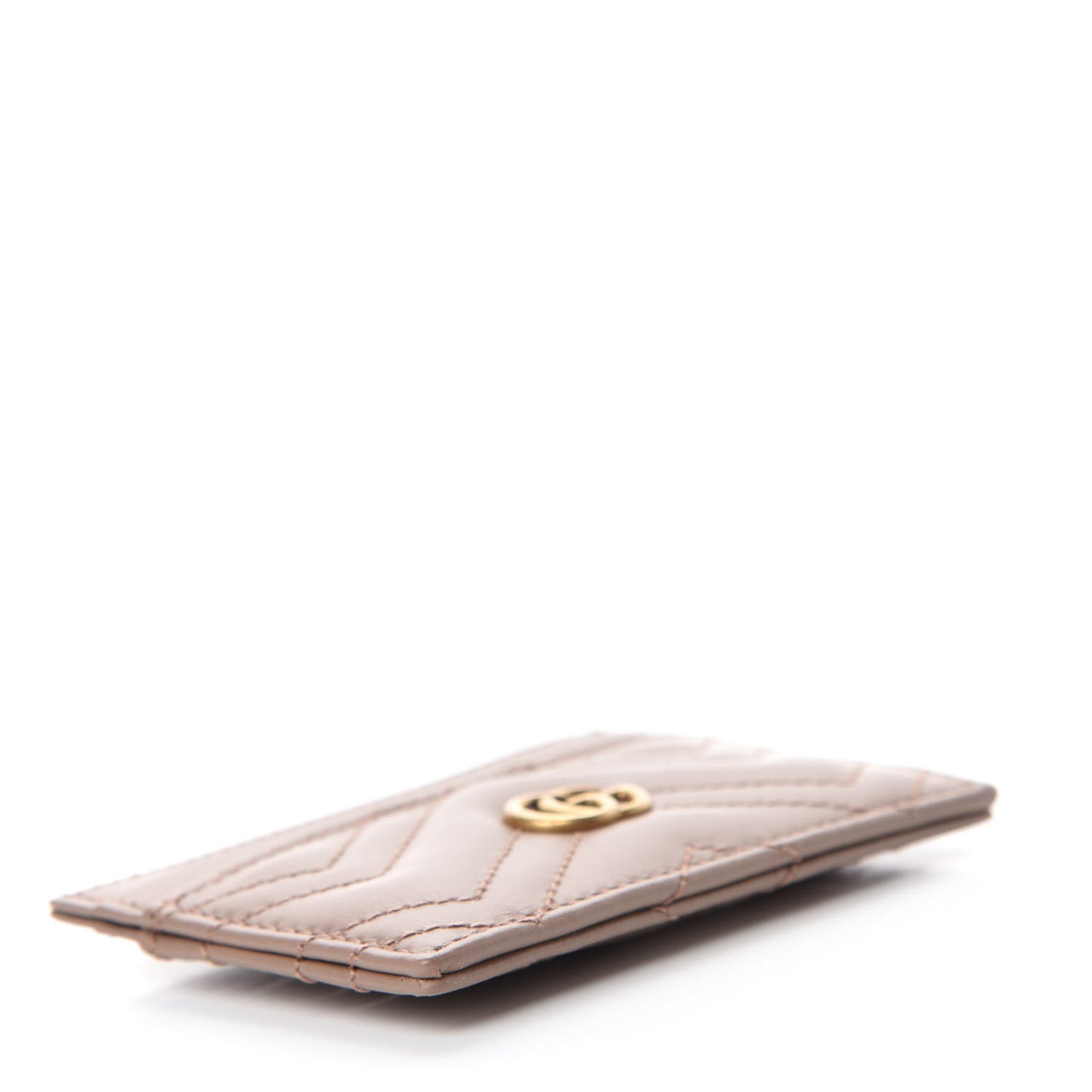 Calfskin Matelasse GG Marmont Card Holder Porcelain Rose