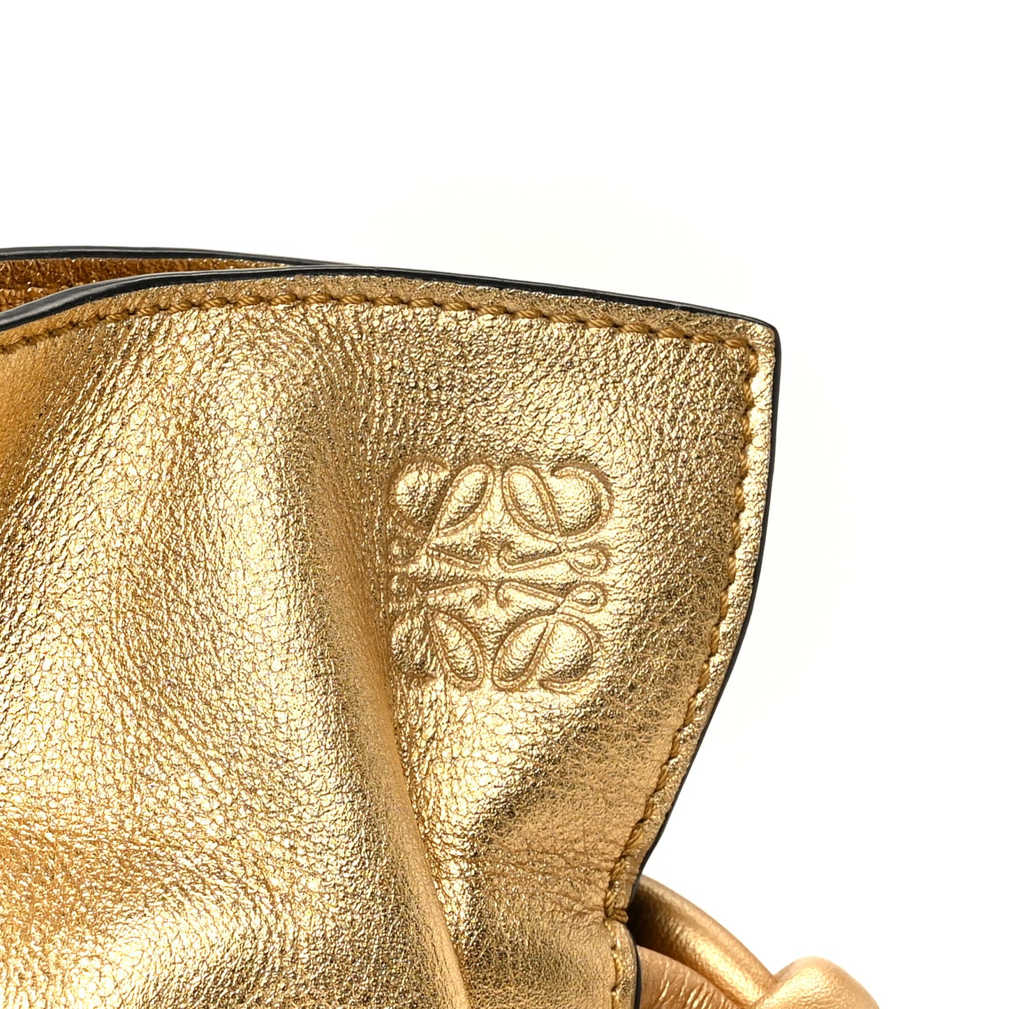 Metallic Lambskin Medium Flamenco Knot Gold