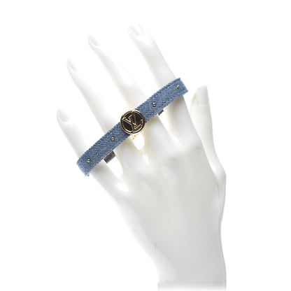 Louis Vuitton Monogram LV Circle Reversible Bracelet 17 Denim 2 of 9