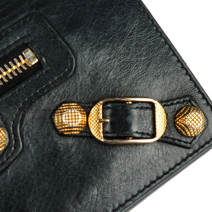 Balenciaga Agneau Giant 12 Gold Hardware Money Wallet Black 5 of 8