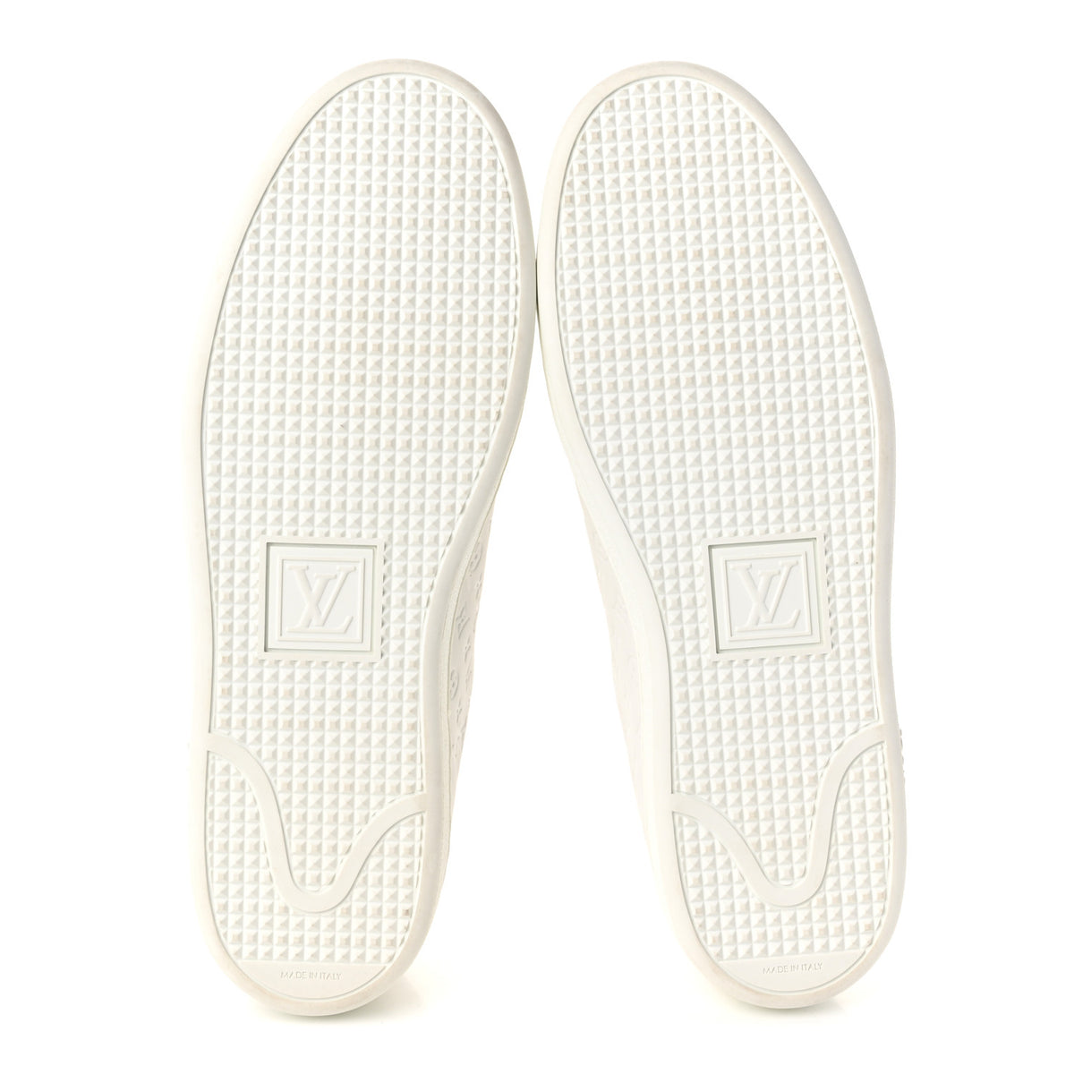 Calfskin Monogram Embossed Front Row Sneakers 41 White