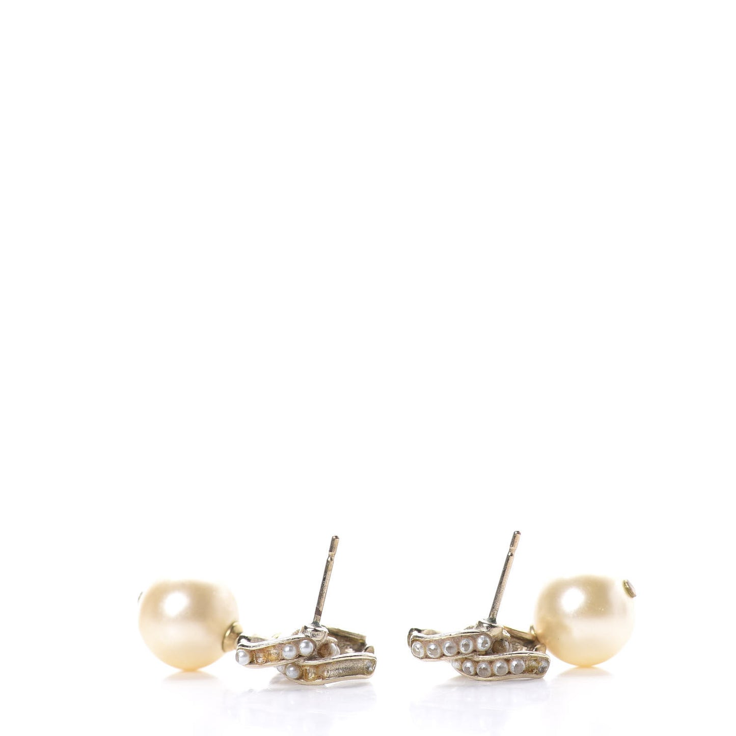 Pearl CC Drop Earrings Gold