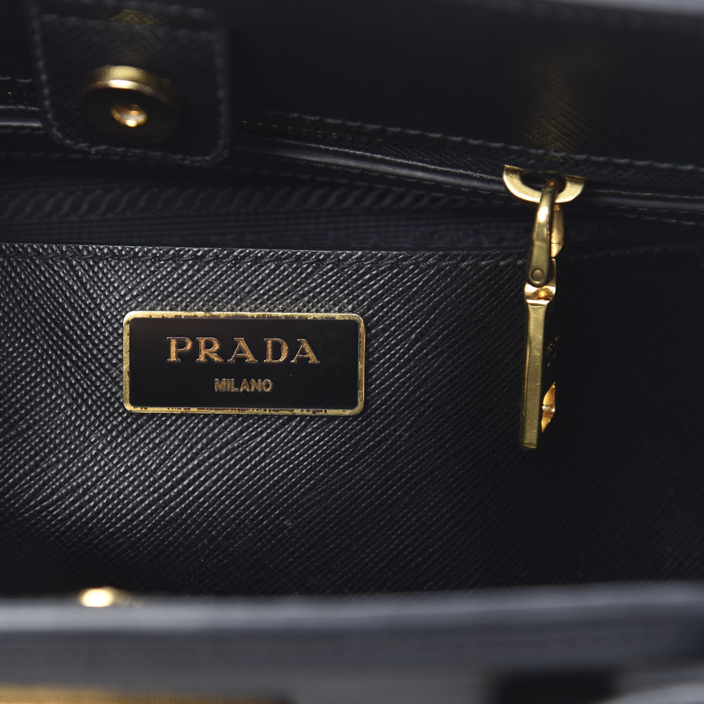 Saffiano Lux Small Parabole Tote Black