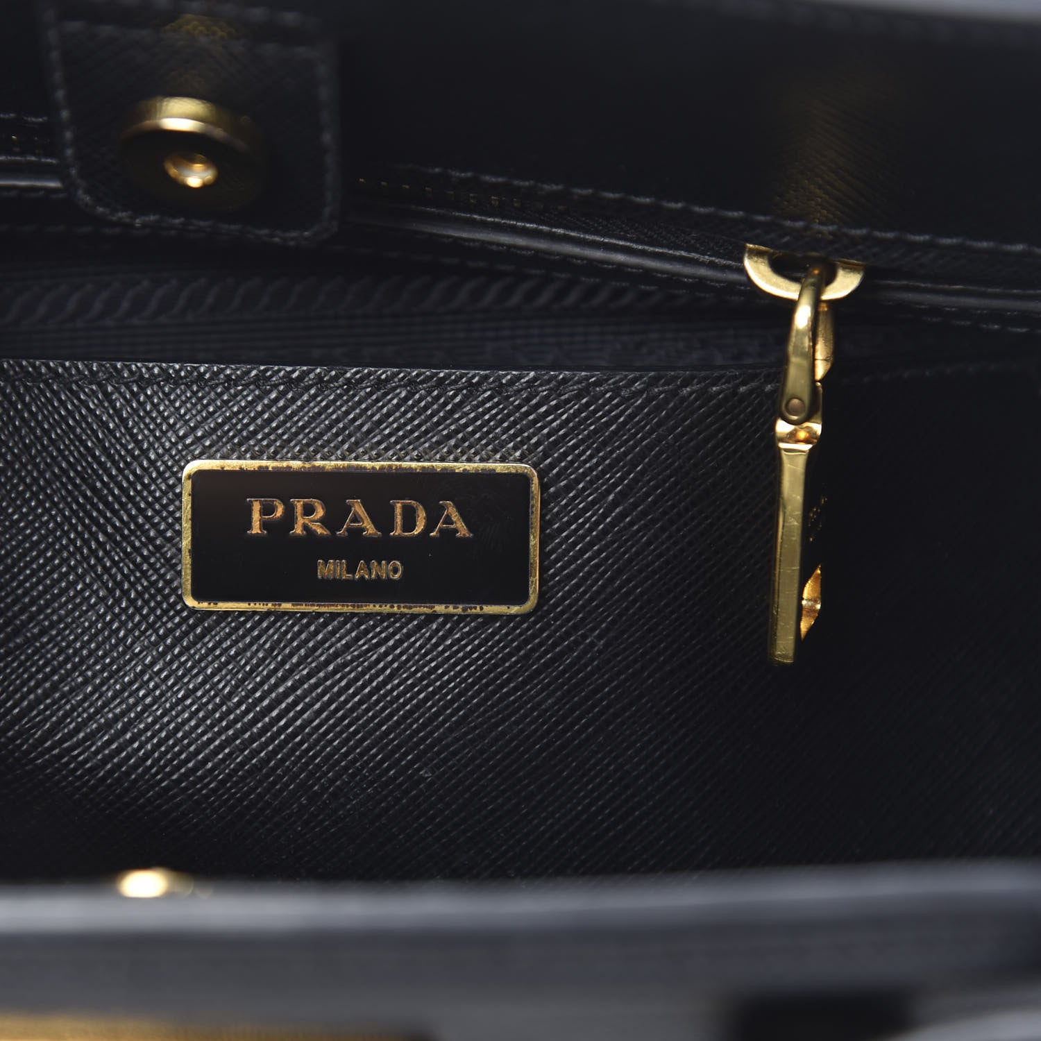 Prada Saffiano Lux Small Parabole Tote Black 6 of 12