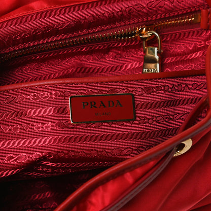 Prada Tessuto Nylon Vitello Backpack Rosso 5 of 14