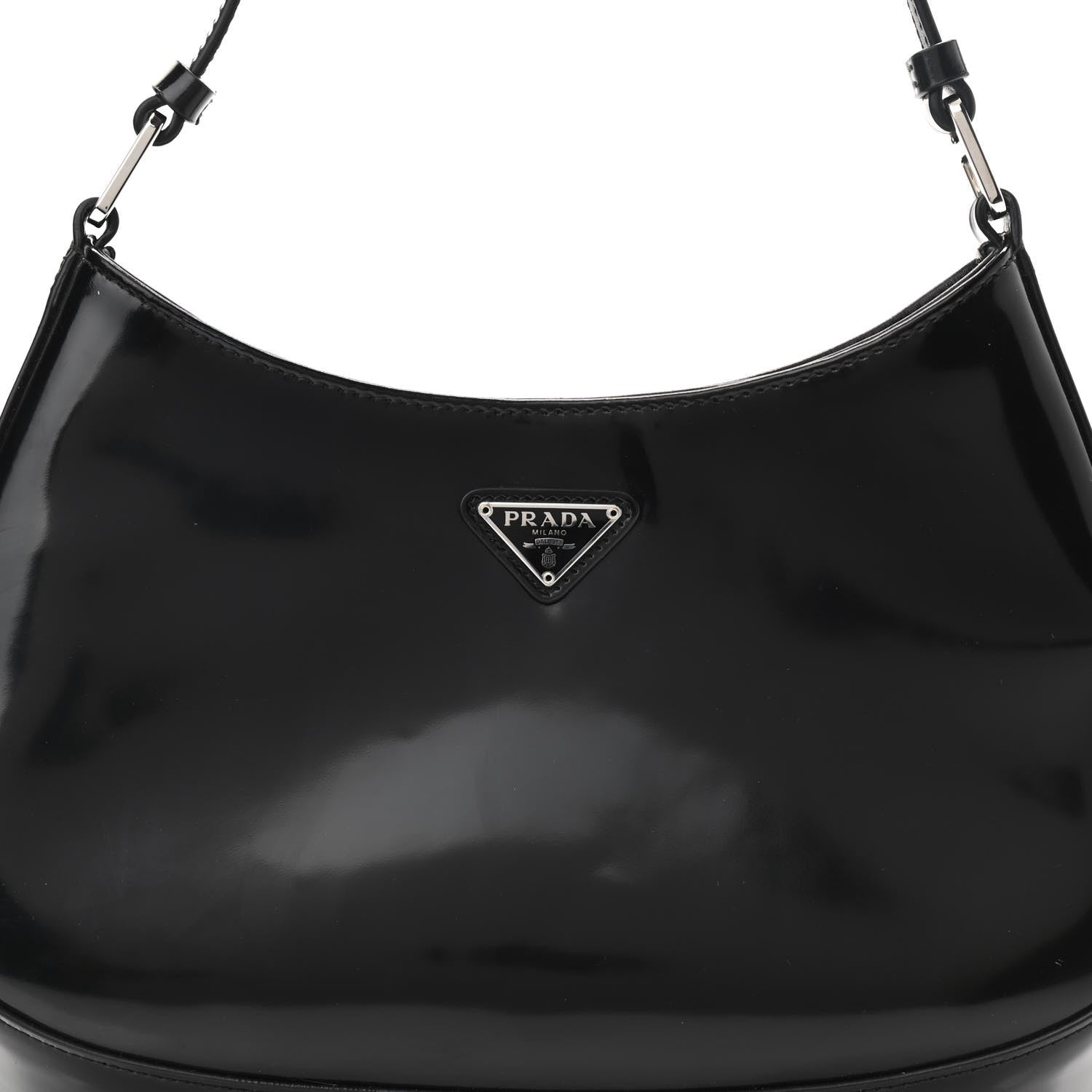 Prada Spazzolato Cleo Shoulder Bag Black 7 of 10
