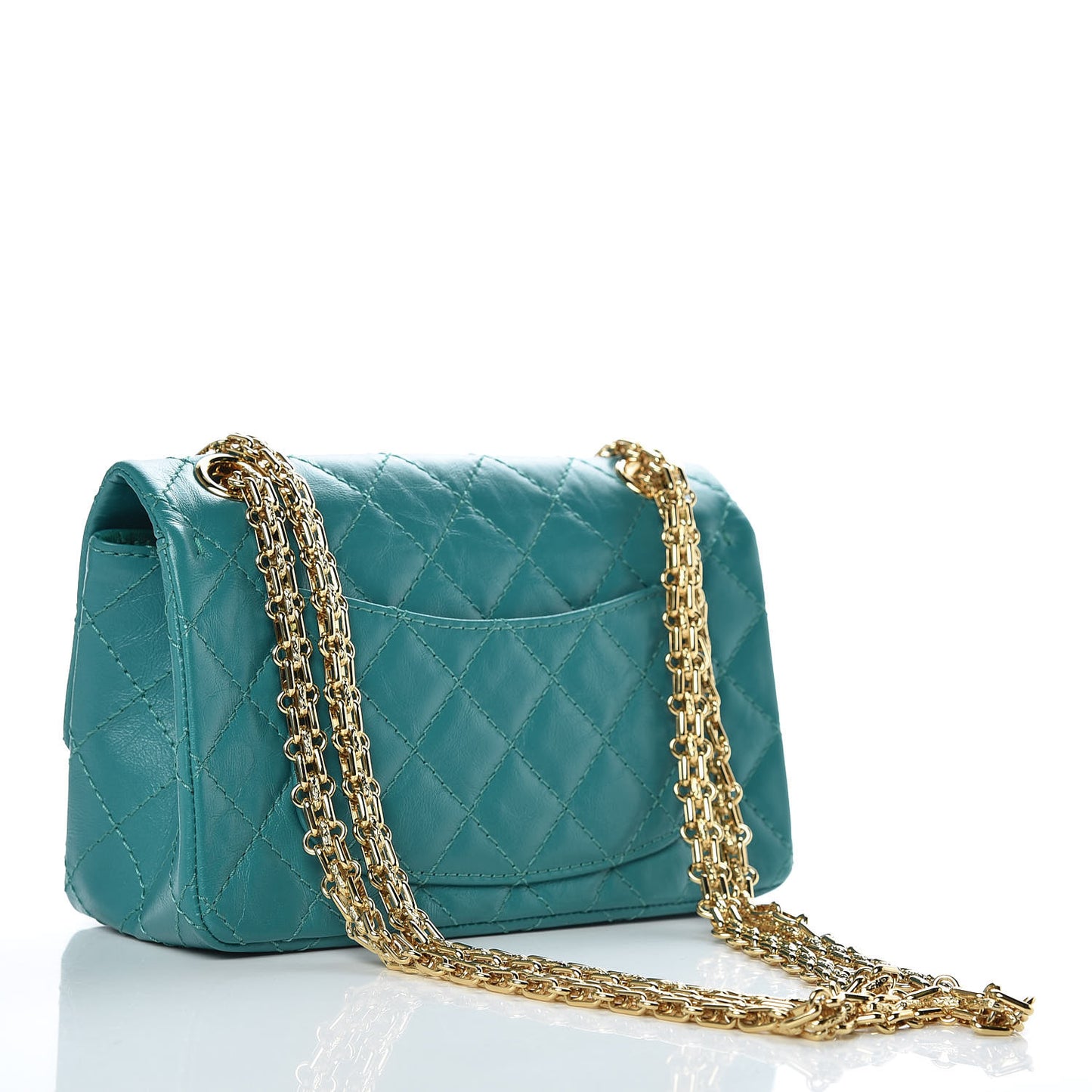 Aged Calfskin Quilted 2.55 Reissue Mini Flap Green