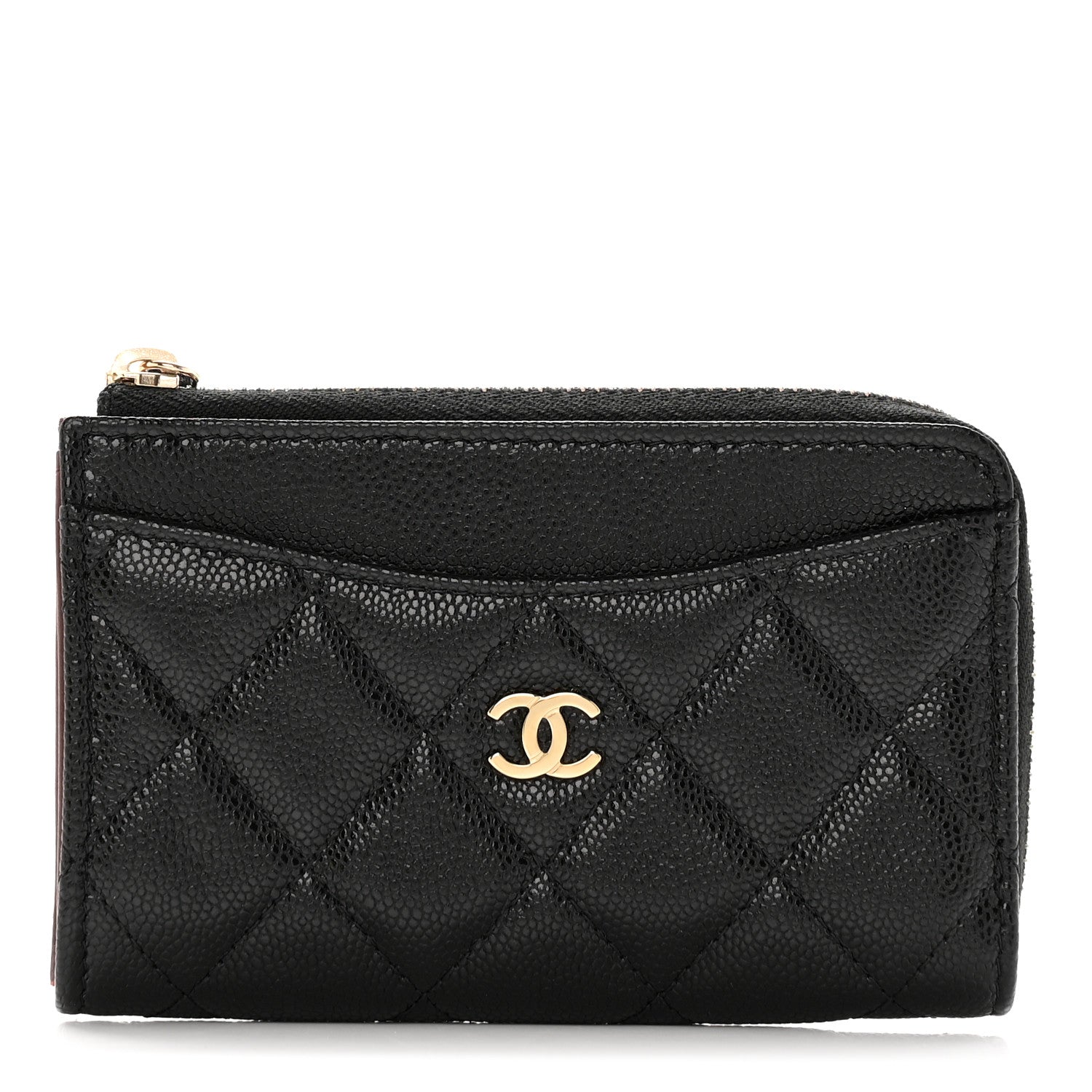 Chanel Caviar Quilted CC Zip Around Card Holder Black 1 of 8