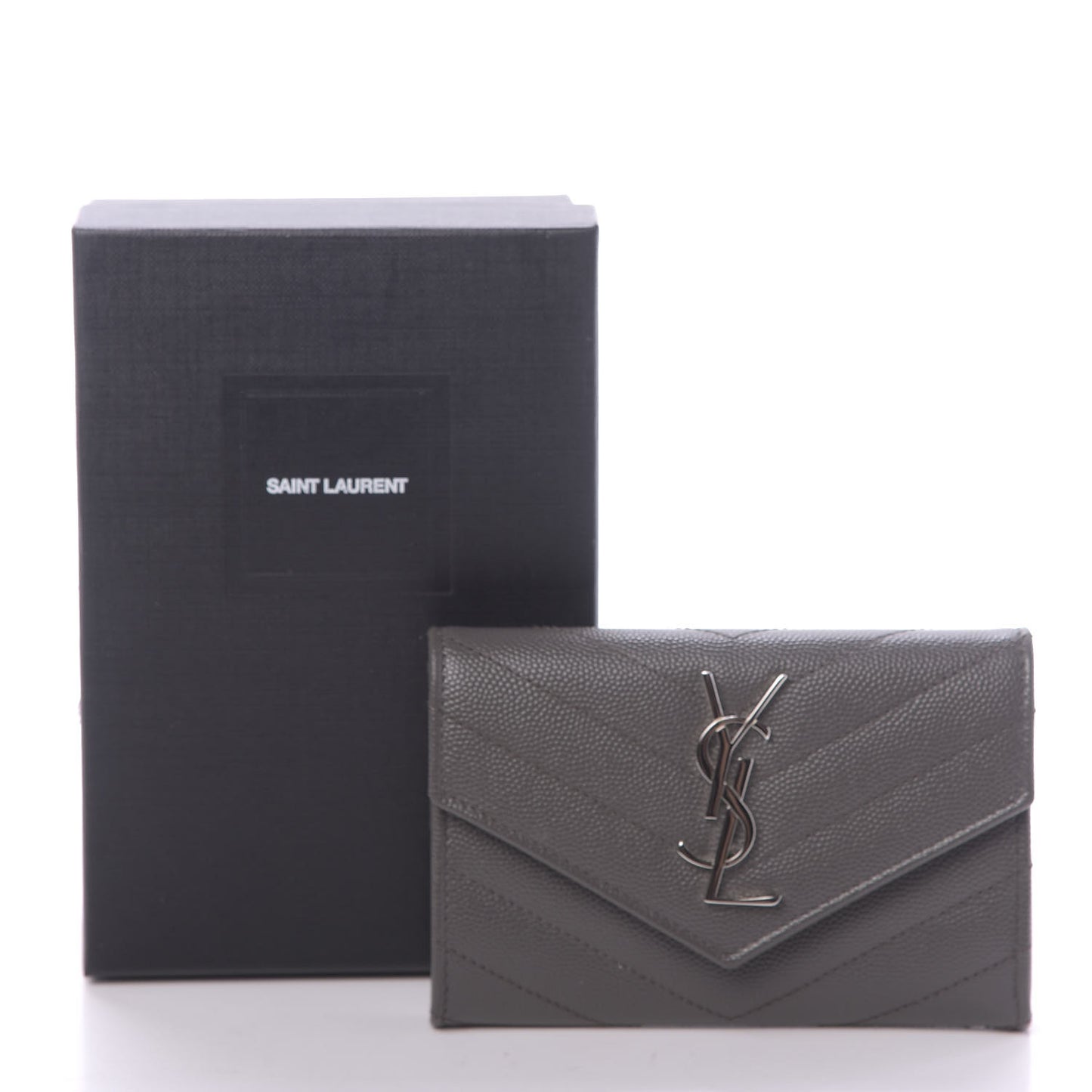 Grain De Poudre Matelasse Chevron Small Monogram Envelope Wallet Earth
