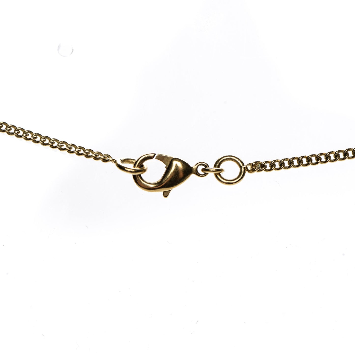 Pearl CC Pendant Necklace Gold