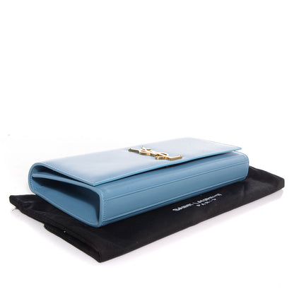Saint Laurent Calfskin Classic Monogram Clutch Ice Blue 4 of 8