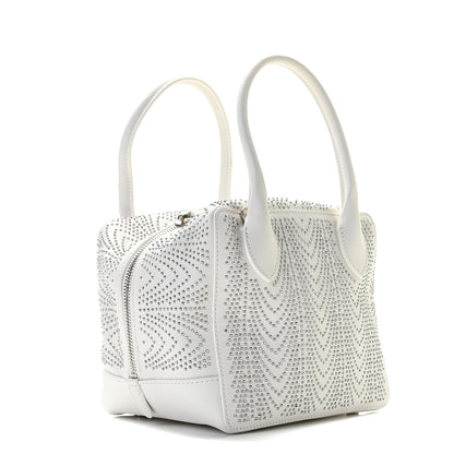 Alaia Calfskin Studded Small Elga Top Handle Bag White 11 of 11