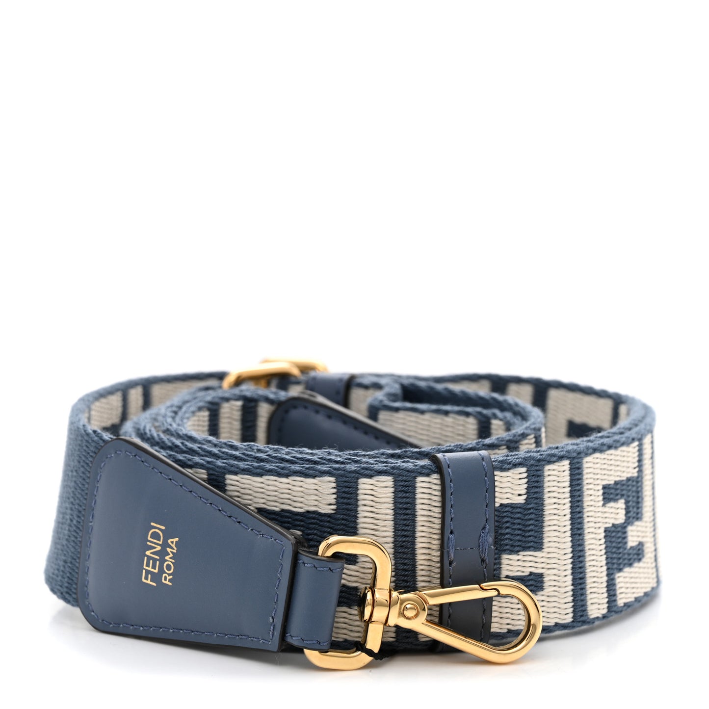 Jacquard Ribbon Vitello King FF Bi-Color Intreccio Adjustable Strap You Avio Latte