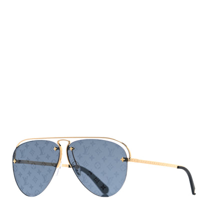 Louis Vuitton Metal Monogram Grease Sunglasses Z1172W Gold 1 of 7