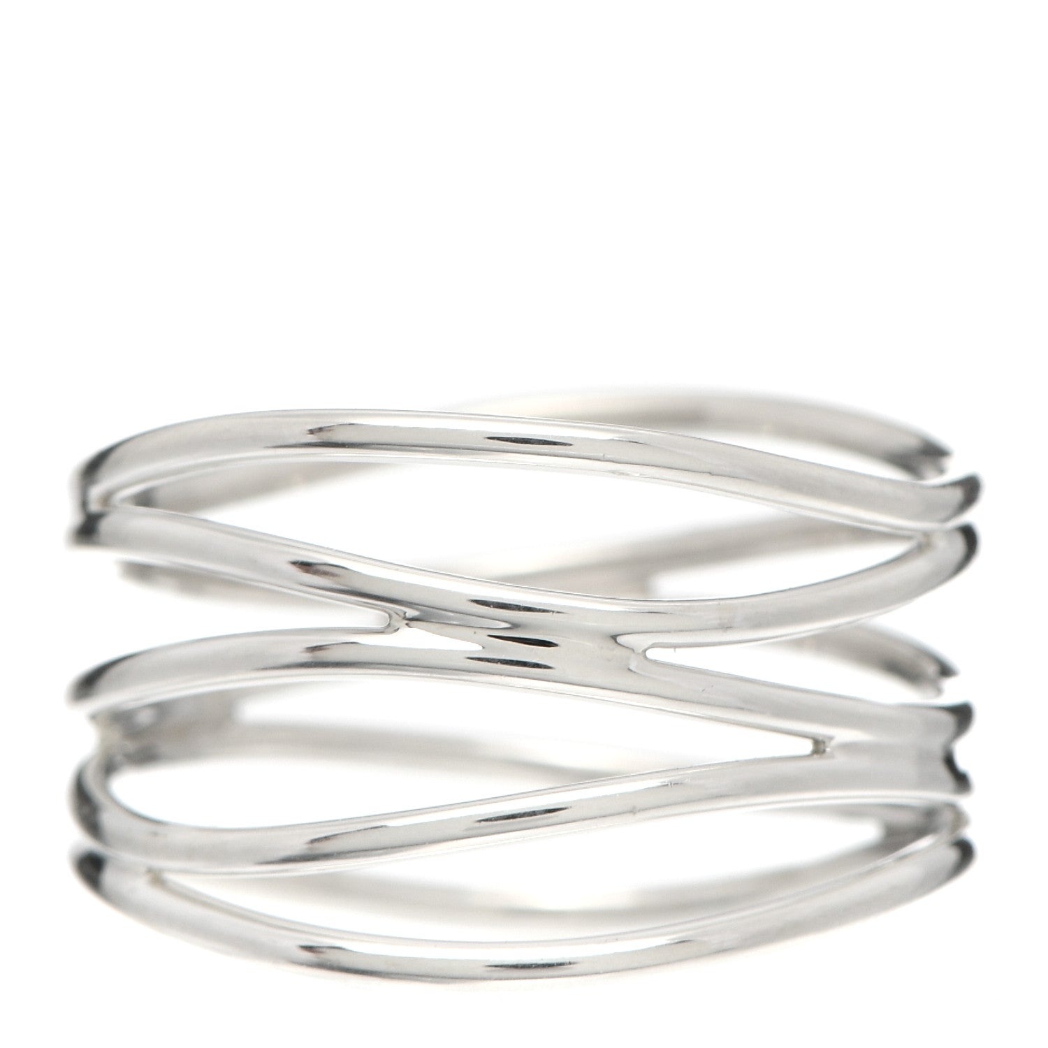 Tiffany Sterling Silver Elsa Peretti 5 Row Wave Ring 58 8.25 3 of 4