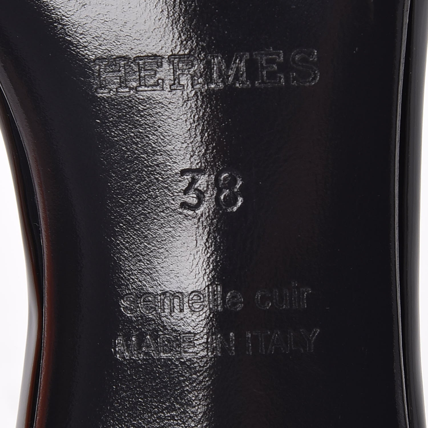 Hermes Patent Oasis Sandals 38 Black 6 of 10