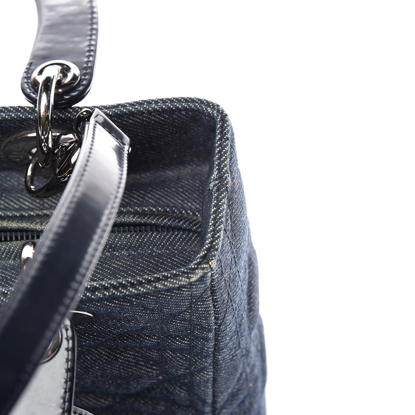 Denim Cannage Medium Lady Dior Blue