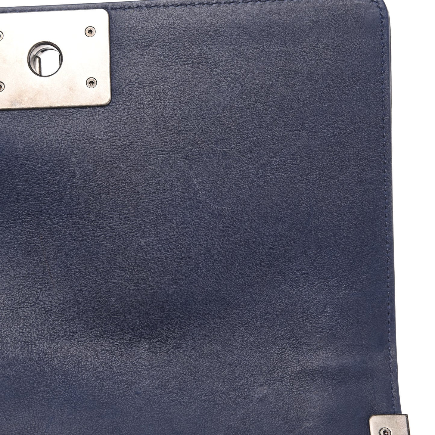 Calfskin Quilted Small Boy Flap Navy
