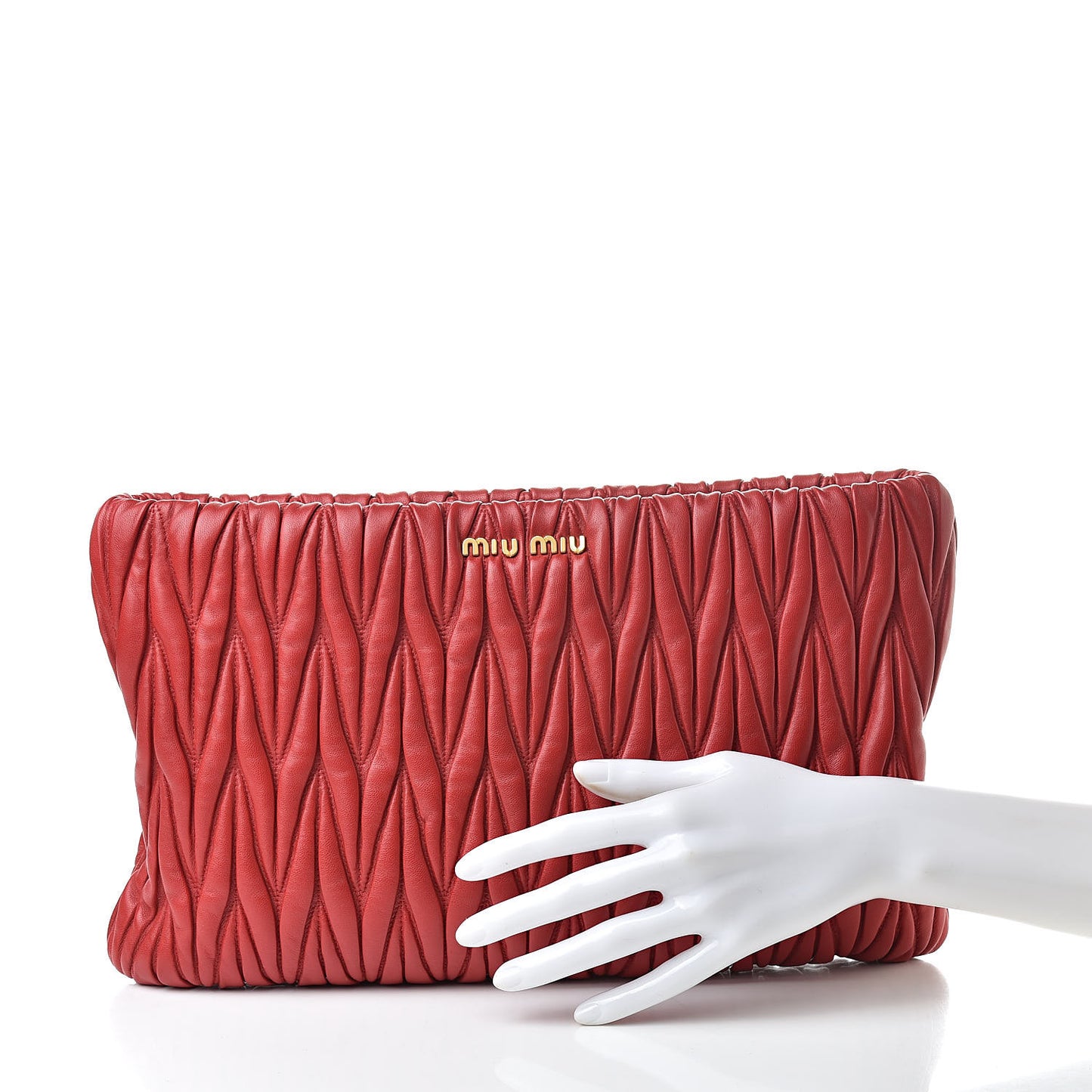 Nappa Matelasse Clutch Fuoco