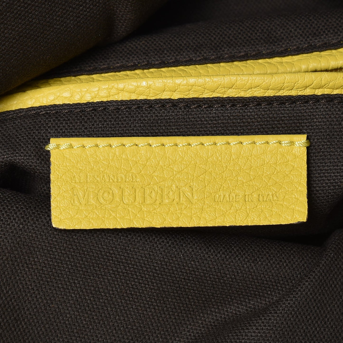 Grainy Calfskin Padlock Skull Clutch Yellow