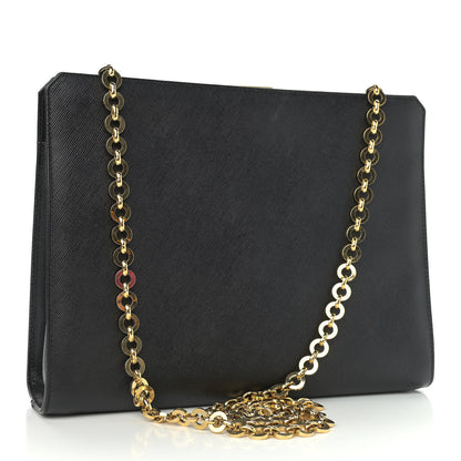 Salvatore Ferragamo Printed Calfskin Gancini Trifolio Chain Bag Black 3 of 9